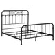 Cama Packlan de metal Eastern King con marco abierto, color negro mate