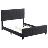 Cama tapizada Fairfield Eastern King con paneles en gris oscuro