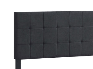 Cama tapizada Fairfield Eastern King con paneles en gris oscuro
