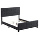 Cama Queen tapizada Fairfield con paneles en gris oscuro