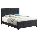 Cama Queen tapizada Fairfield con paneles en gris oscuro