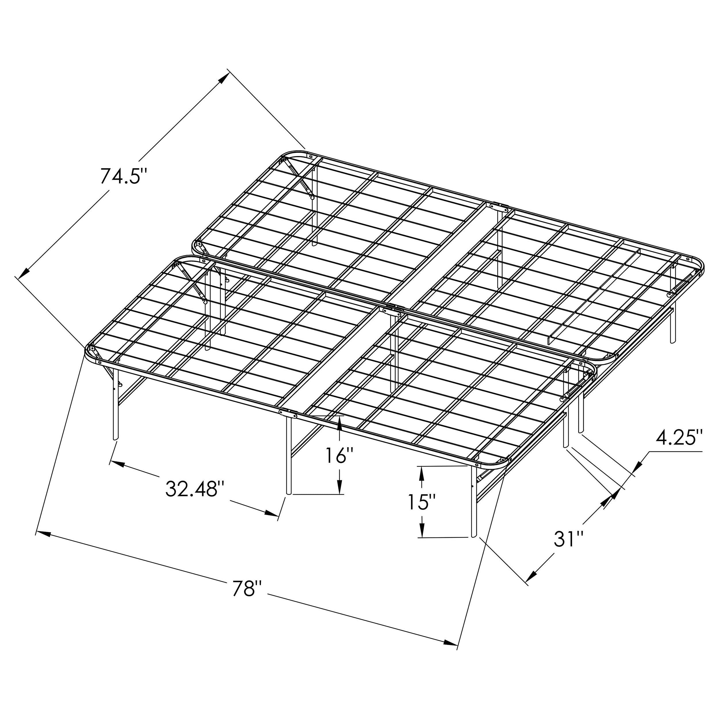 Mabel Metal Eastern King Mattress Support Platform Bed Black