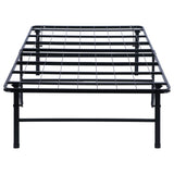 Cama Mabel de metal con plataforma de soporte extra larga para dos personas, color negro