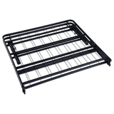 Cama Mabel de metal con plataforma de soporte extra larga para dos personas, color negro