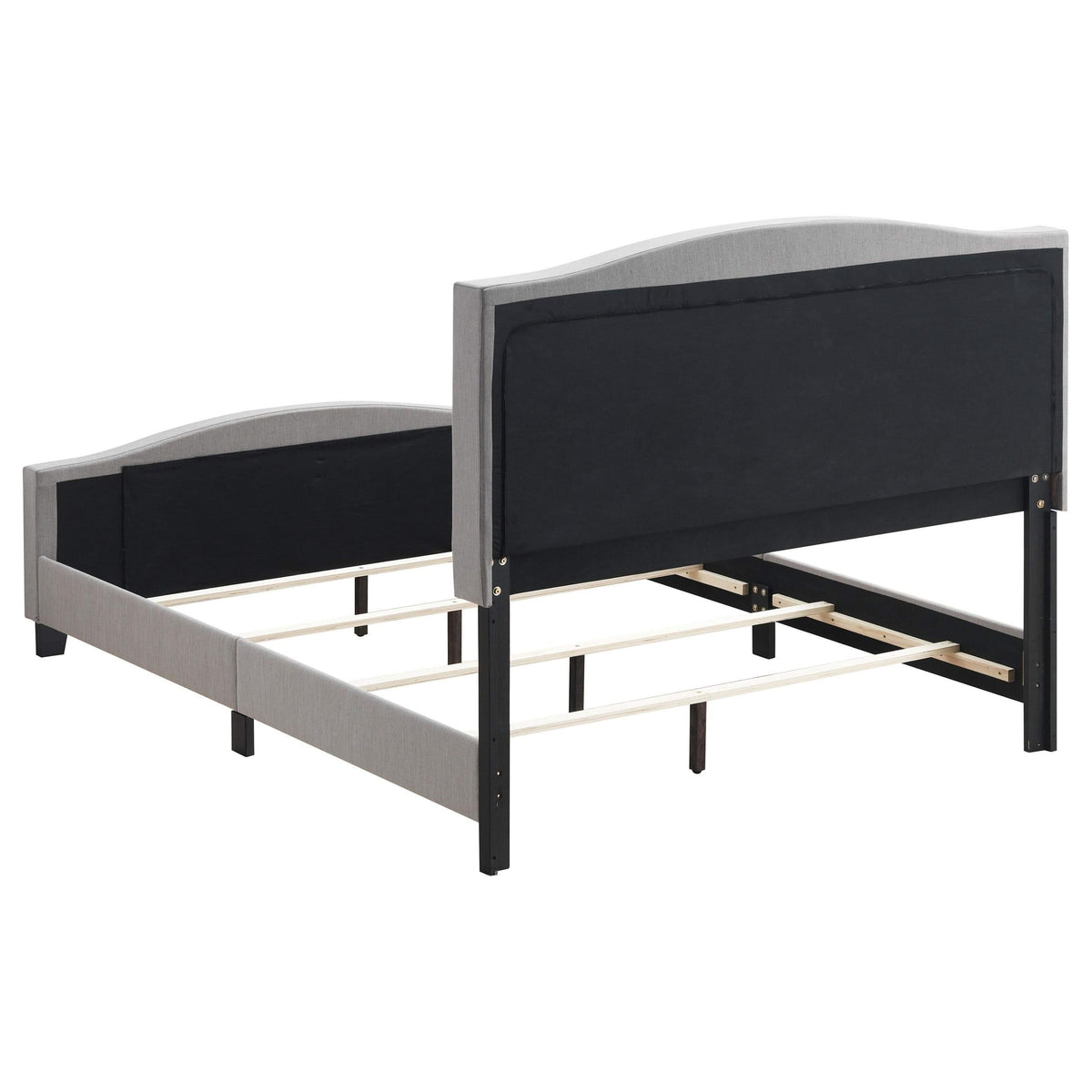Cama King tapizada Hamden con paneles en color mineral