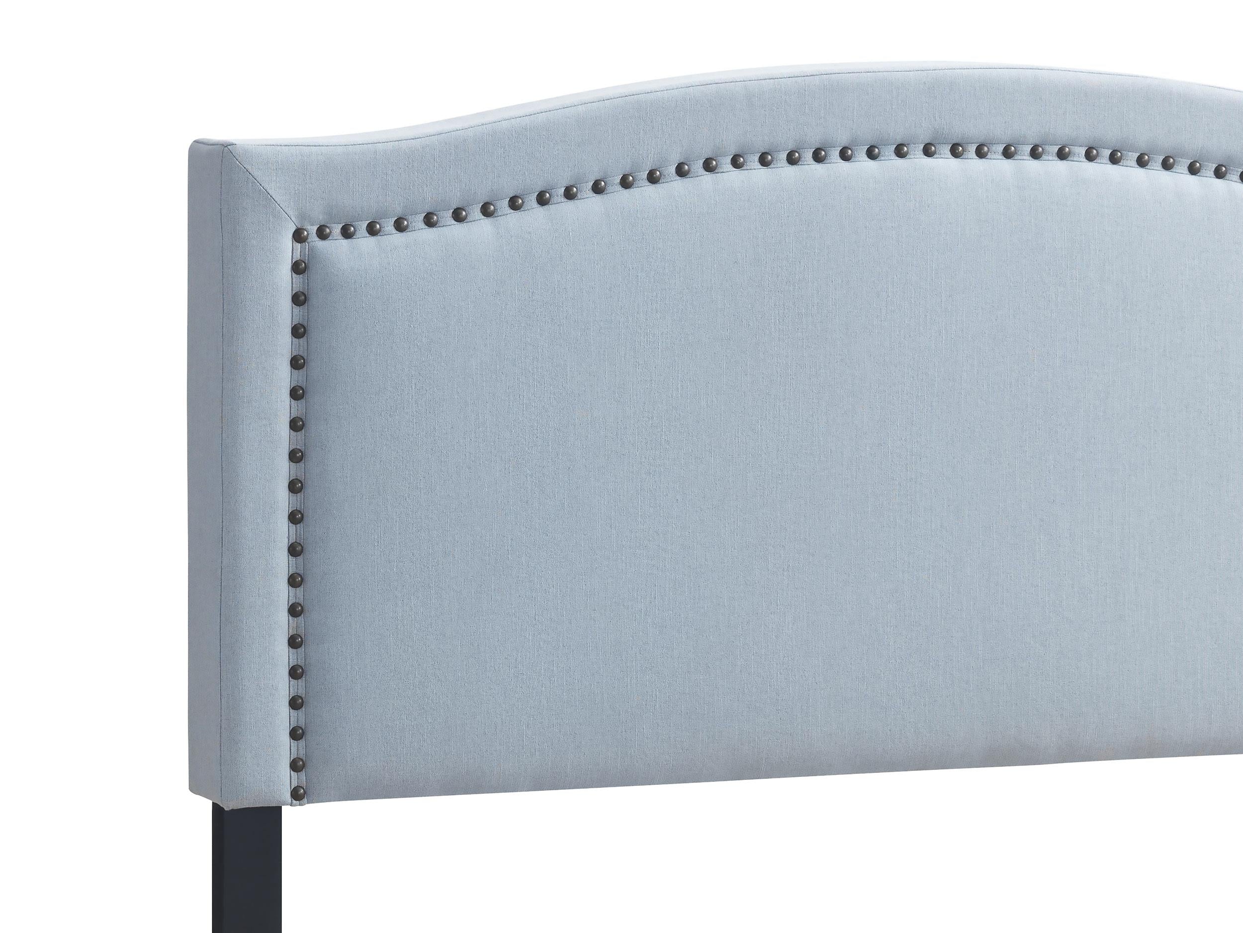 Hamden Upholstered Eastern King Panel Bed Delft Blue