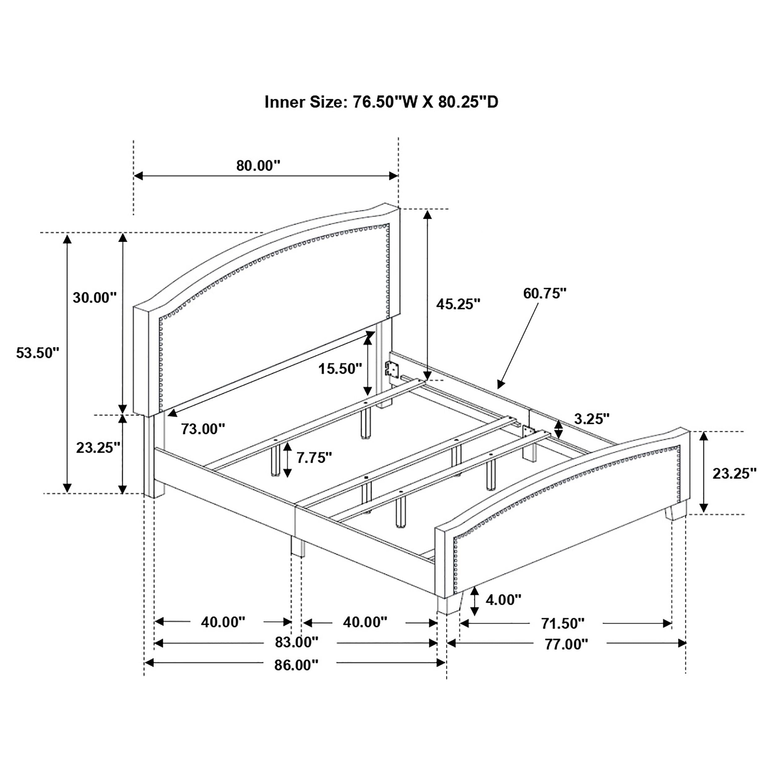 Hamden Upholstered Eastern King Panel Bed Delft Blue
