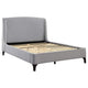 Cama Mosby tapizada Eastern King con respaldo de alas, color gris