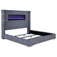 Cama Tisdall tapizada Eastern King Flame Visualizer gris