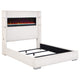 Cama tapizada Tisdall Cal King Flame Visualizer color crema