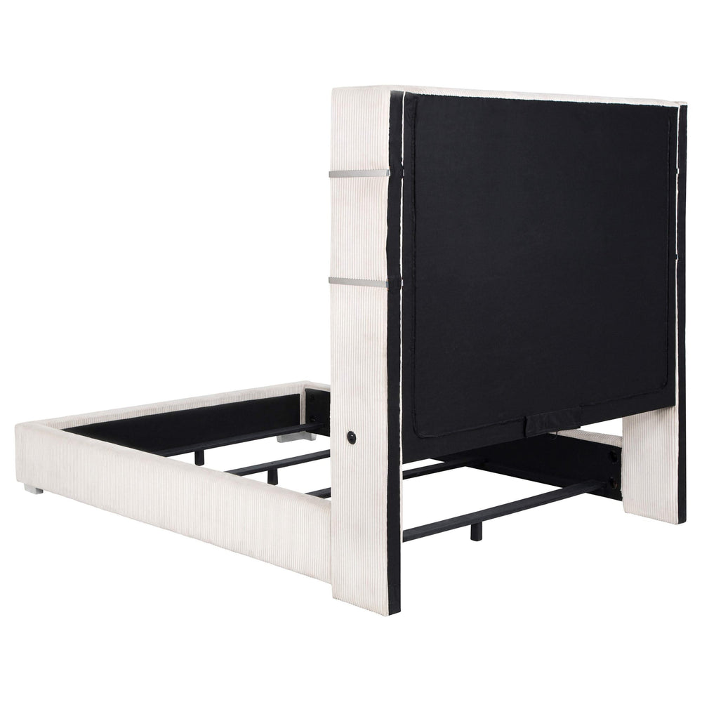 Cama tapizada Tisdall Cal King Flame Visualizer color crema