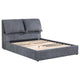 Cama King tapizada Laurel, color gris oscuro