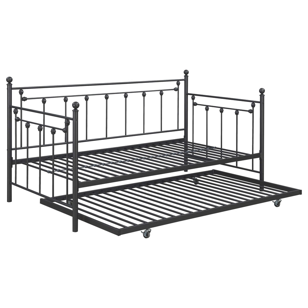 Sofá cama individual de metal Nocus con cama nido en color bronce