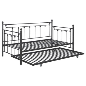 Sofá cama individual de metal Nocus con cama nido en color bronce