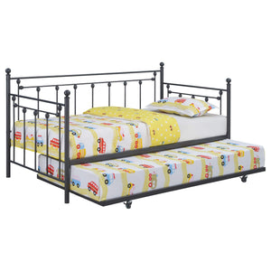 Sofá cama individual de metal Nocus con cama nido en color bronce
