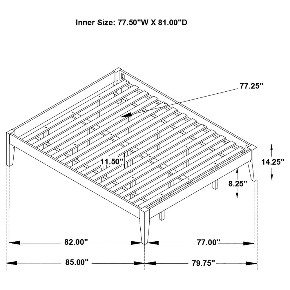 Cama de plataforma universal Hounslow Eastern King blanca