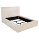 Cama Rebecca tapizada en piel sintética color crema tamaño king