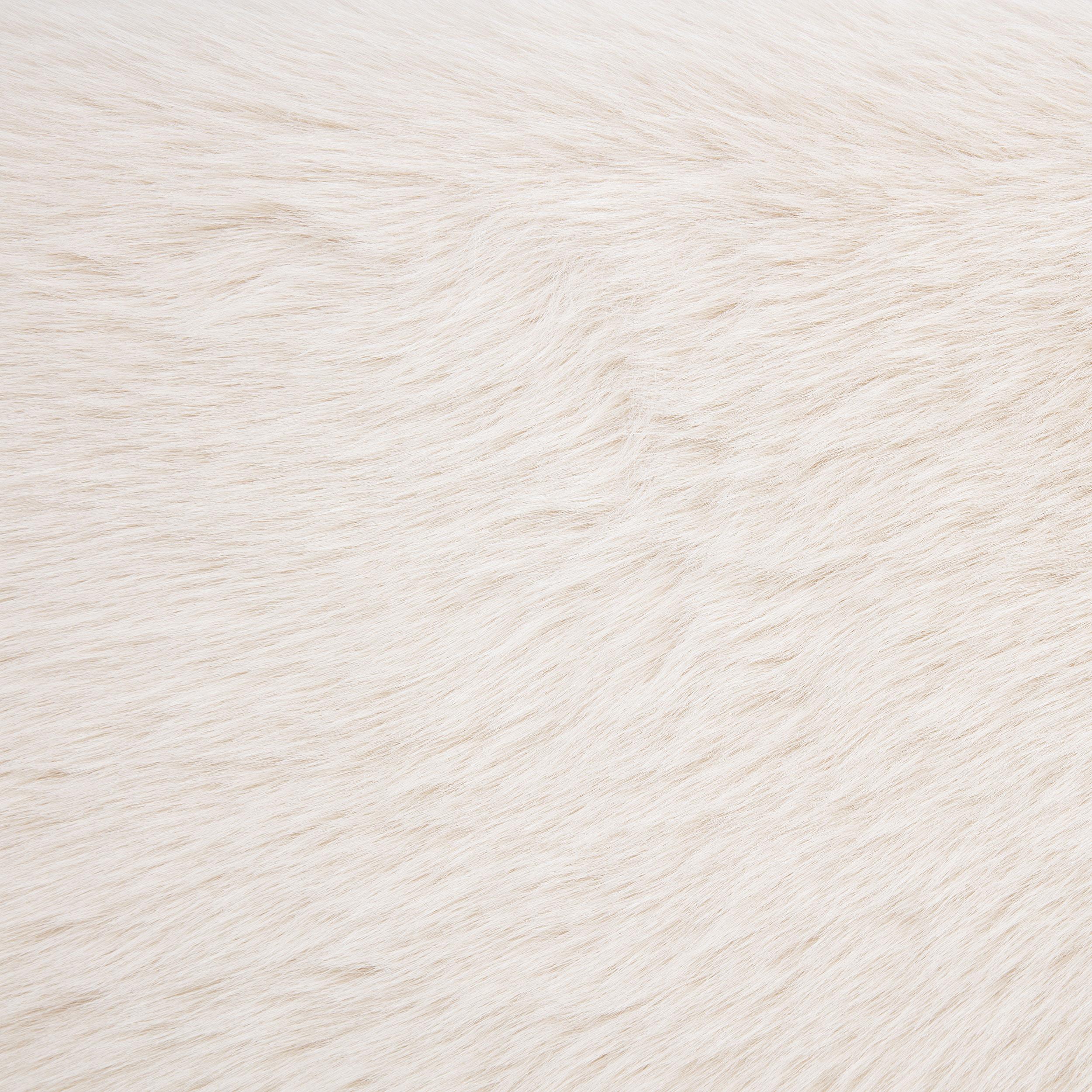 Rebecca Faux Fur Upholstered Eastern King Bed Cream