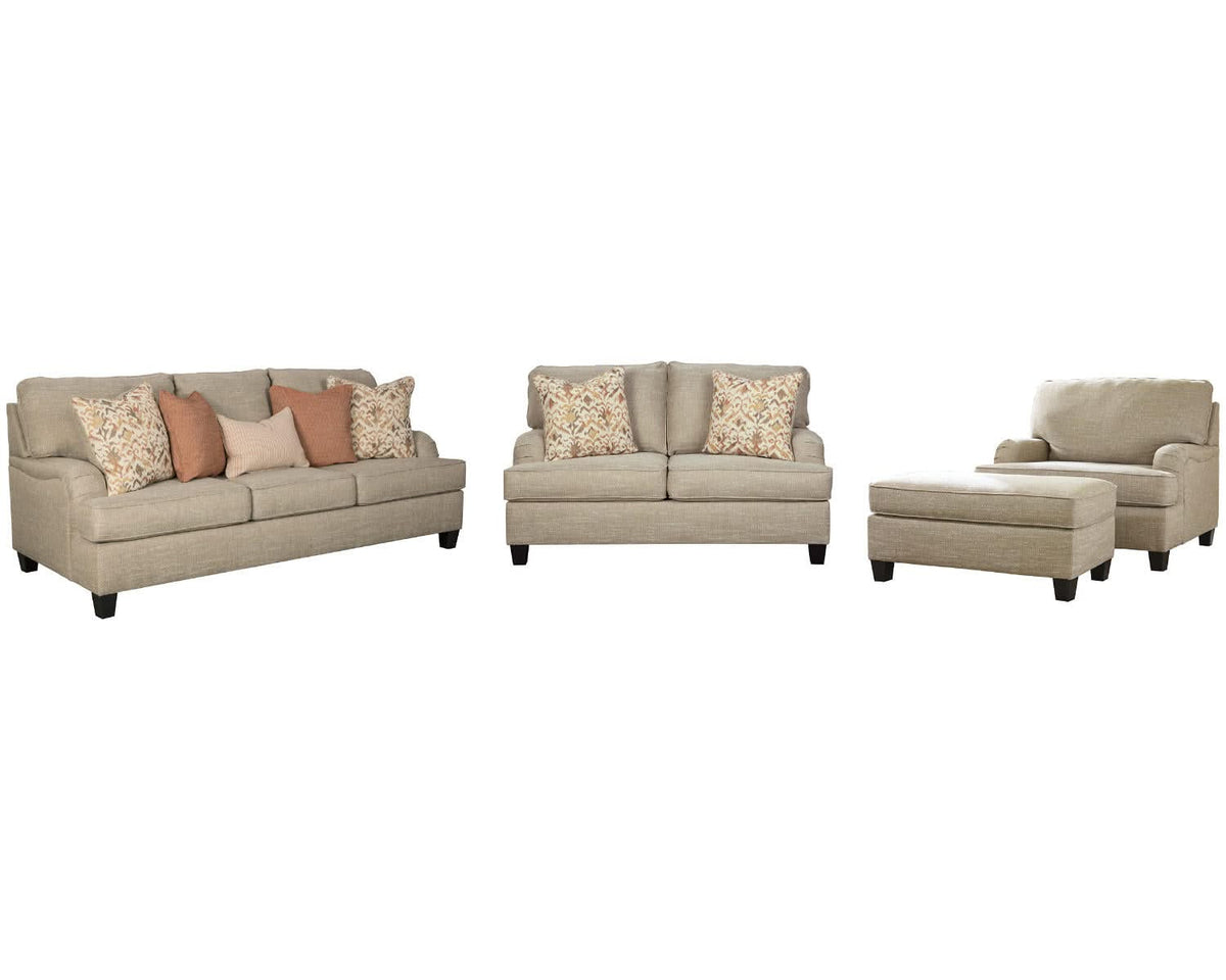 Sofá y loveseat Almanza con silla y otomana