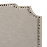 Cama Tamarac tapizada de paneles completos en beige