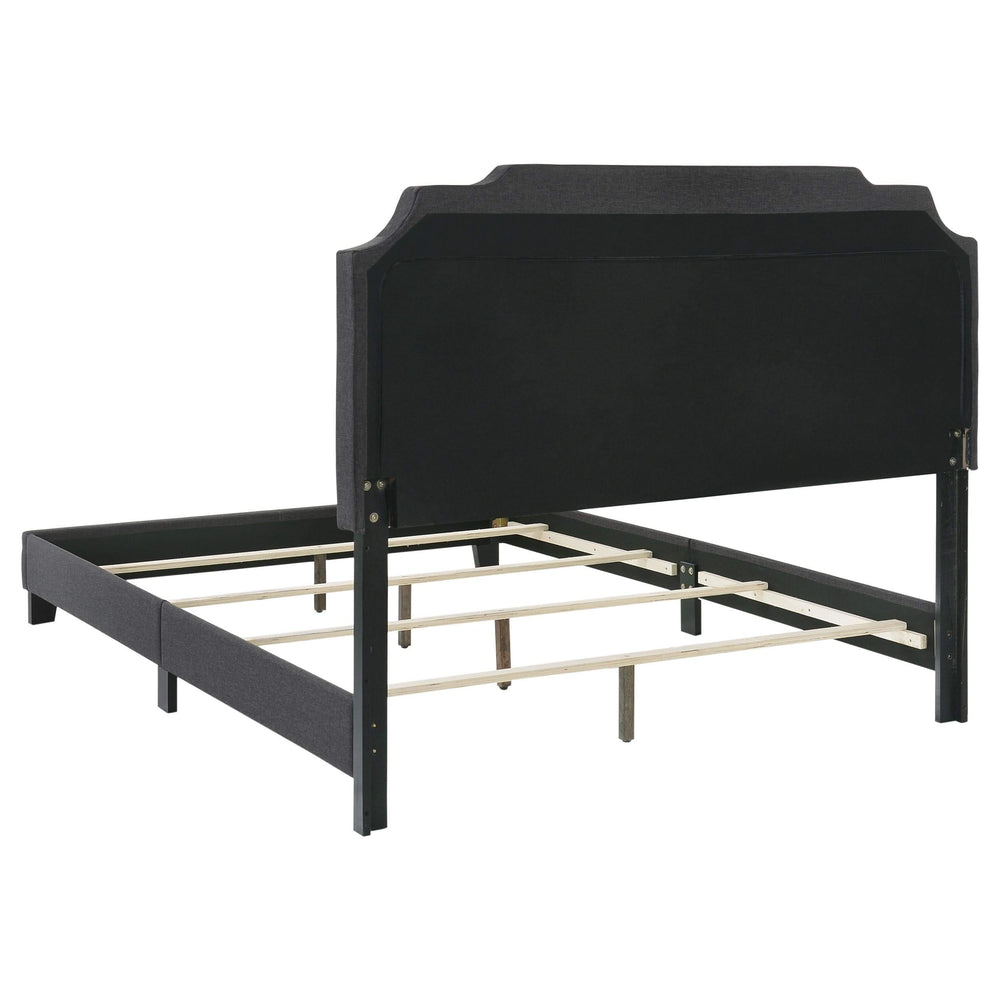 Cama Queen con paneles tapizados Tamarac, color gris