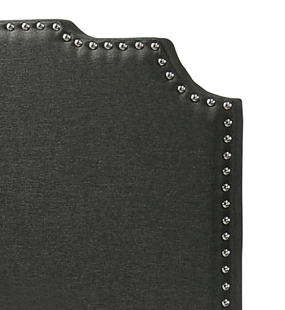 Cama Queen con paneles tapizados Tamarac, color gris