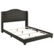 Cama King con respaldo alto tapizada Sonoma, color gris