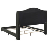 Cama King con respaldo alto tapizada Sonoma, color gris
