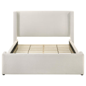 Alamosa Boucle Upholstered Queen Wingback Bed White