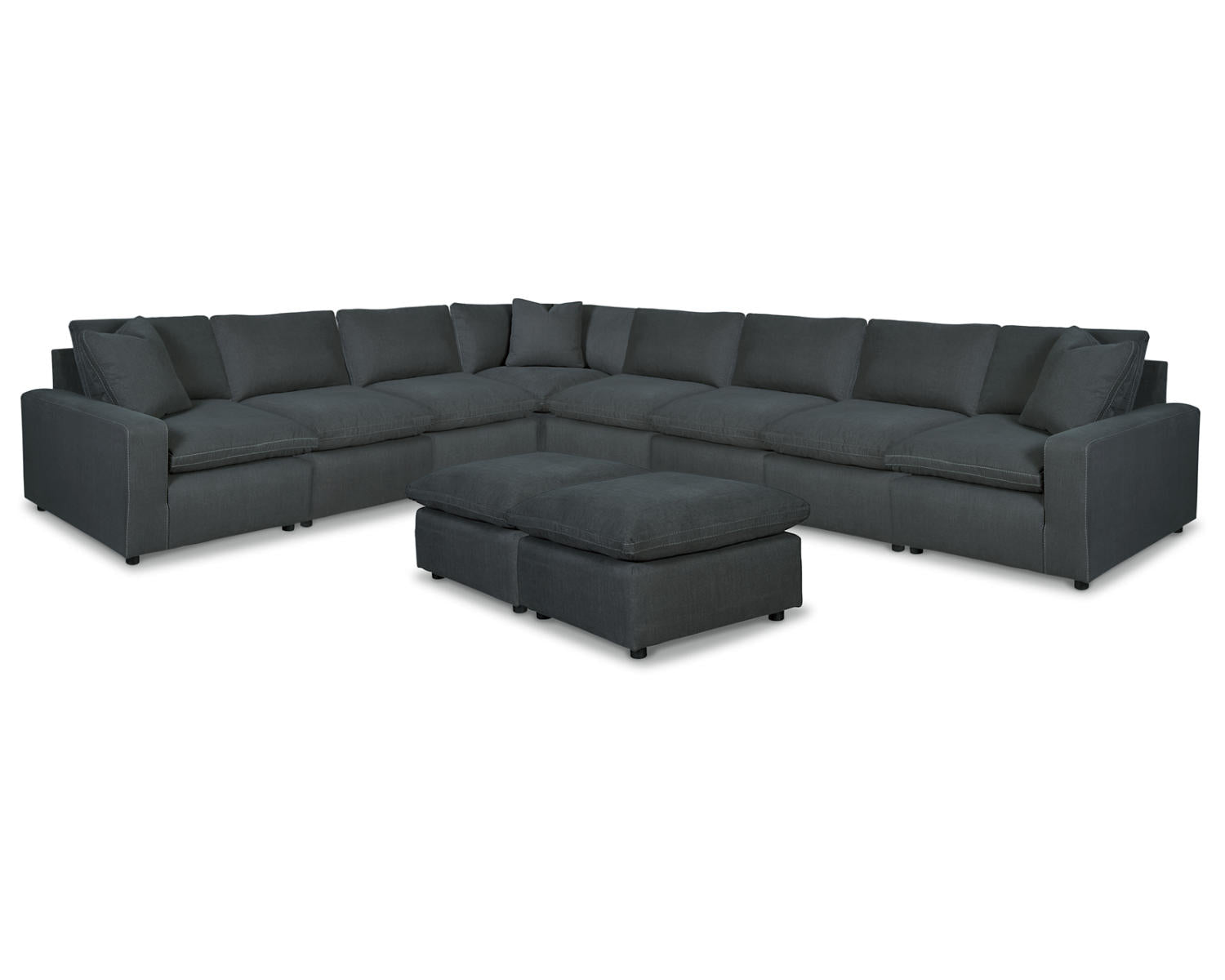 Savesto 8-Piece Sectional with 2 Ottomans