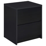 Mesita de noche Westpark de 2 cajones con luces LED y USB, color negro