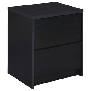 Mesita de noche Westpark de 2 cajones con luces LED y USB, color negro
