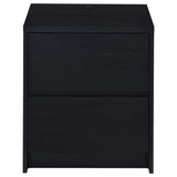 Mesita de noche Westpark de 2 cajones con luces LED y USB, color negro