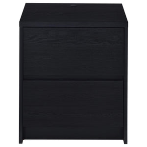 Mesita de noche Westpark de 2 cajones con luces LED y USB, color negro