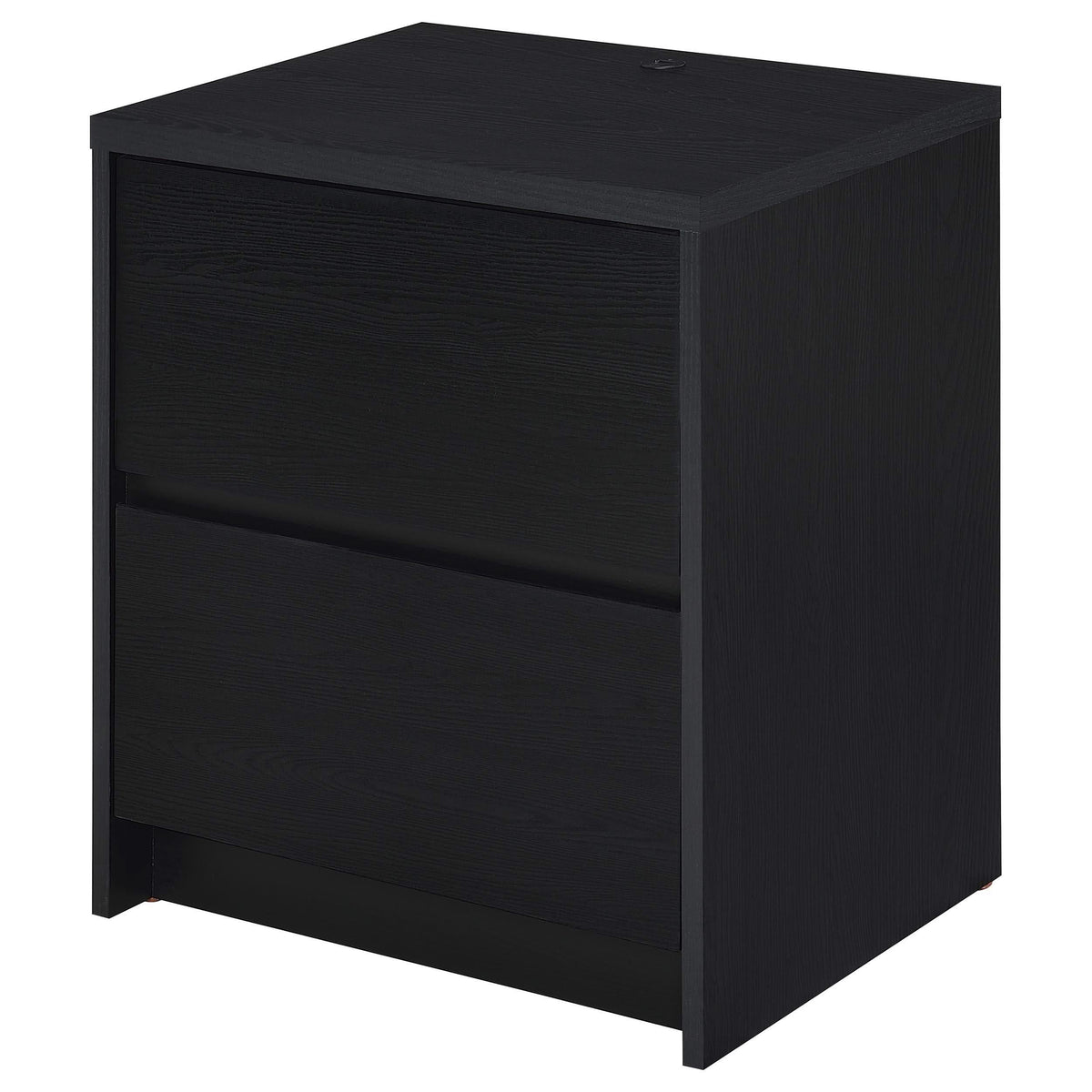 Mesita de noche Westpark de 2 cajones con luces LED y USB, color negro