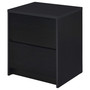 Mesita de noche Westpark de 2 cajones con luces LED y USB, color negro