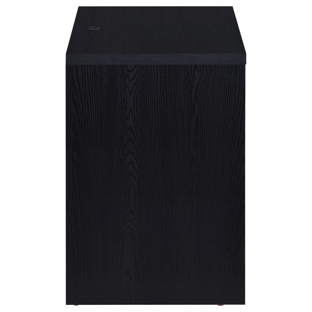 Mesita de noche Westpark de 2 cajones con luces LED y USB, color negro