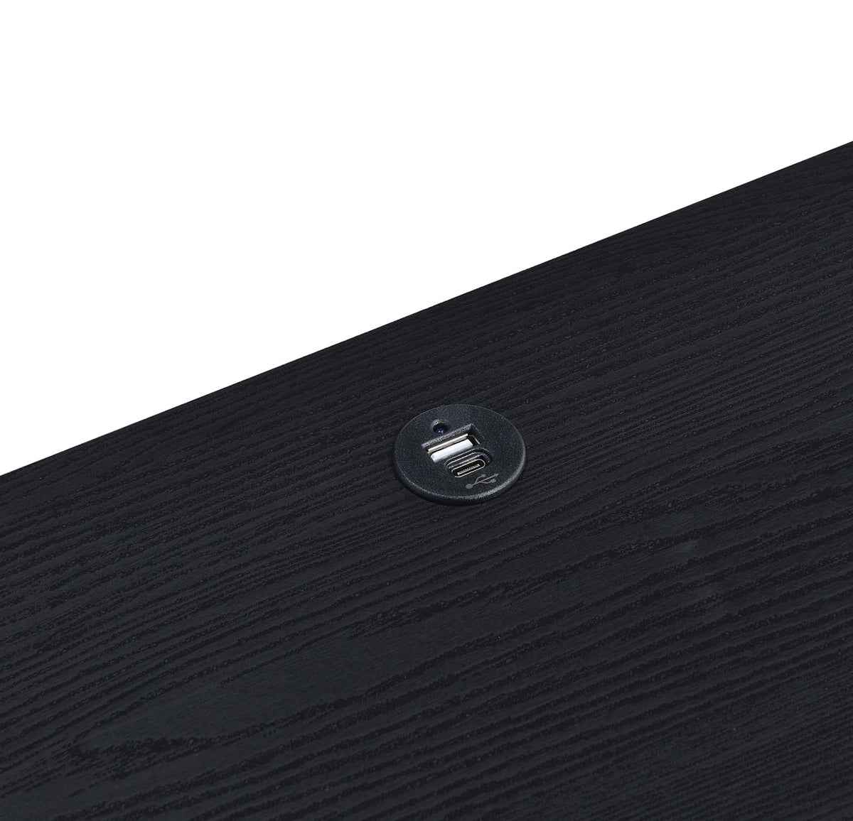Mesita de noche Westpark de 2 cajones con luces LED y USB, color negro