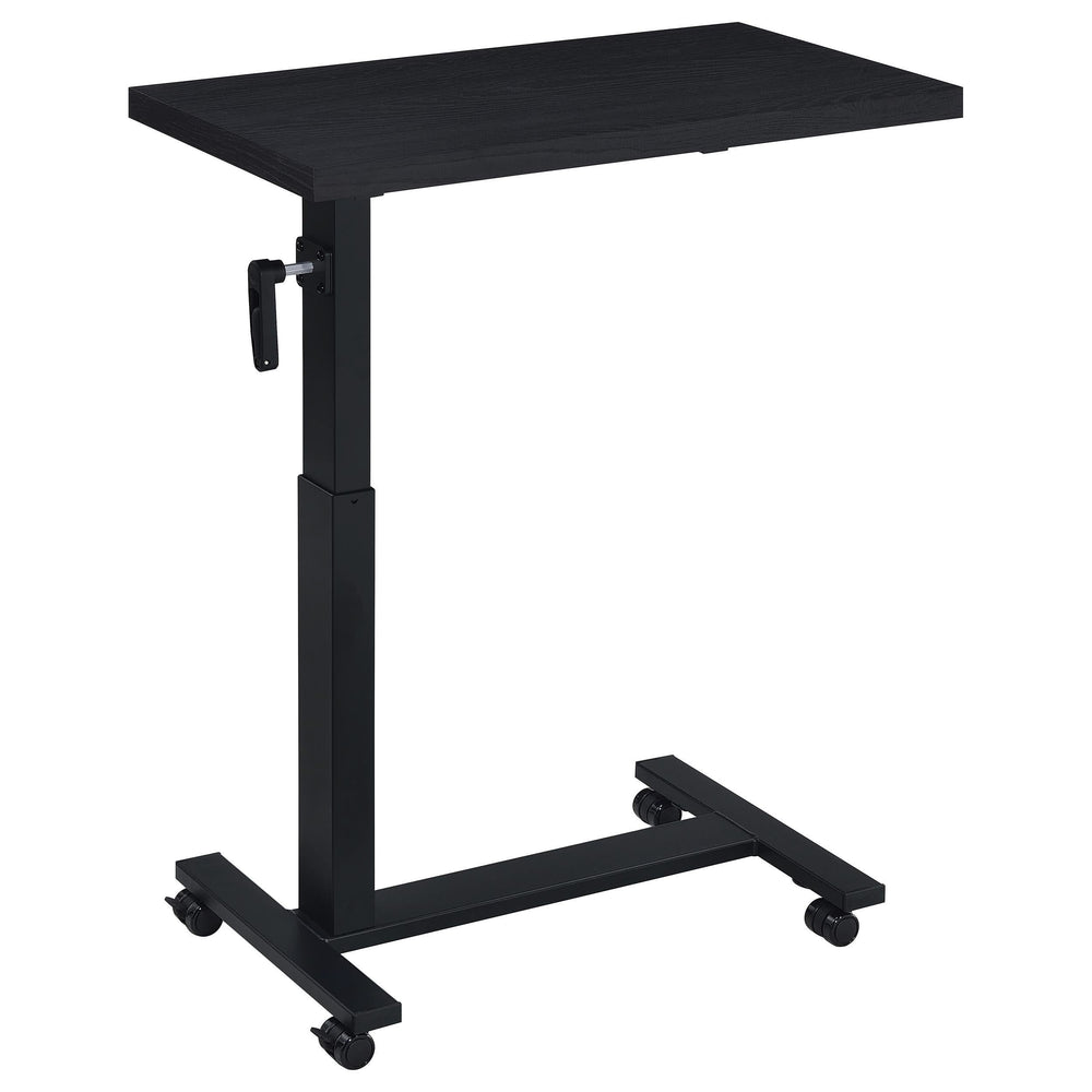 Mesa C móvil para dormitorio Westpark con altura ajustable, color negro