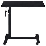Mesa C móvil para dormitorio Westpark con altura ajustable, color negro