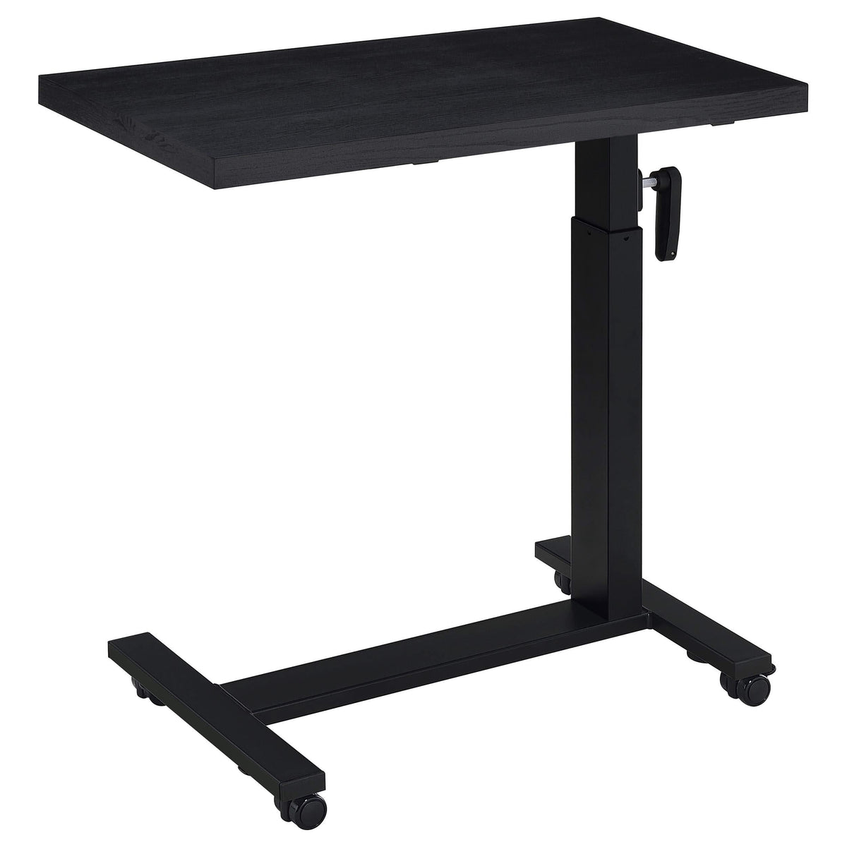 Mesa C móvil para dormitorio Westpark con altura ajustable, color negro