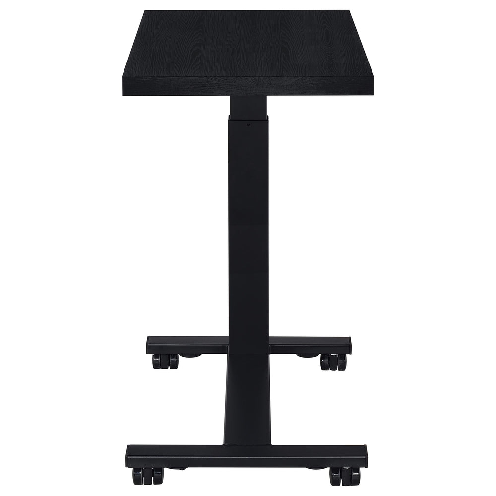 Mesa C móvil para dormitorio Westpark con altura ajustable, color negro