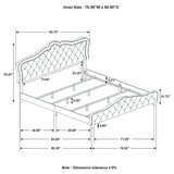 Cama tapizada Bella Eastern King con paneles en gris