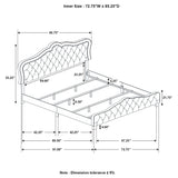 Cama tapizada Bella California King con paneles en gris