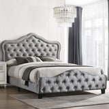 Cama Queen tapizada Bella gris