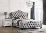 Cama Queen tapizada Bella gris