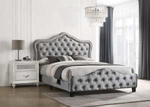 Cama Queen tapizada Bella gris