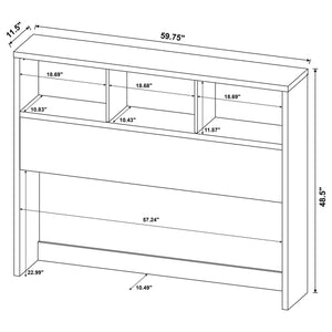 Westpark 49-inch Queen Bookcase Headboard Dark Pine