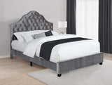 Abbeville Eastern King Upholstered Bed with Arched Headboard Grey