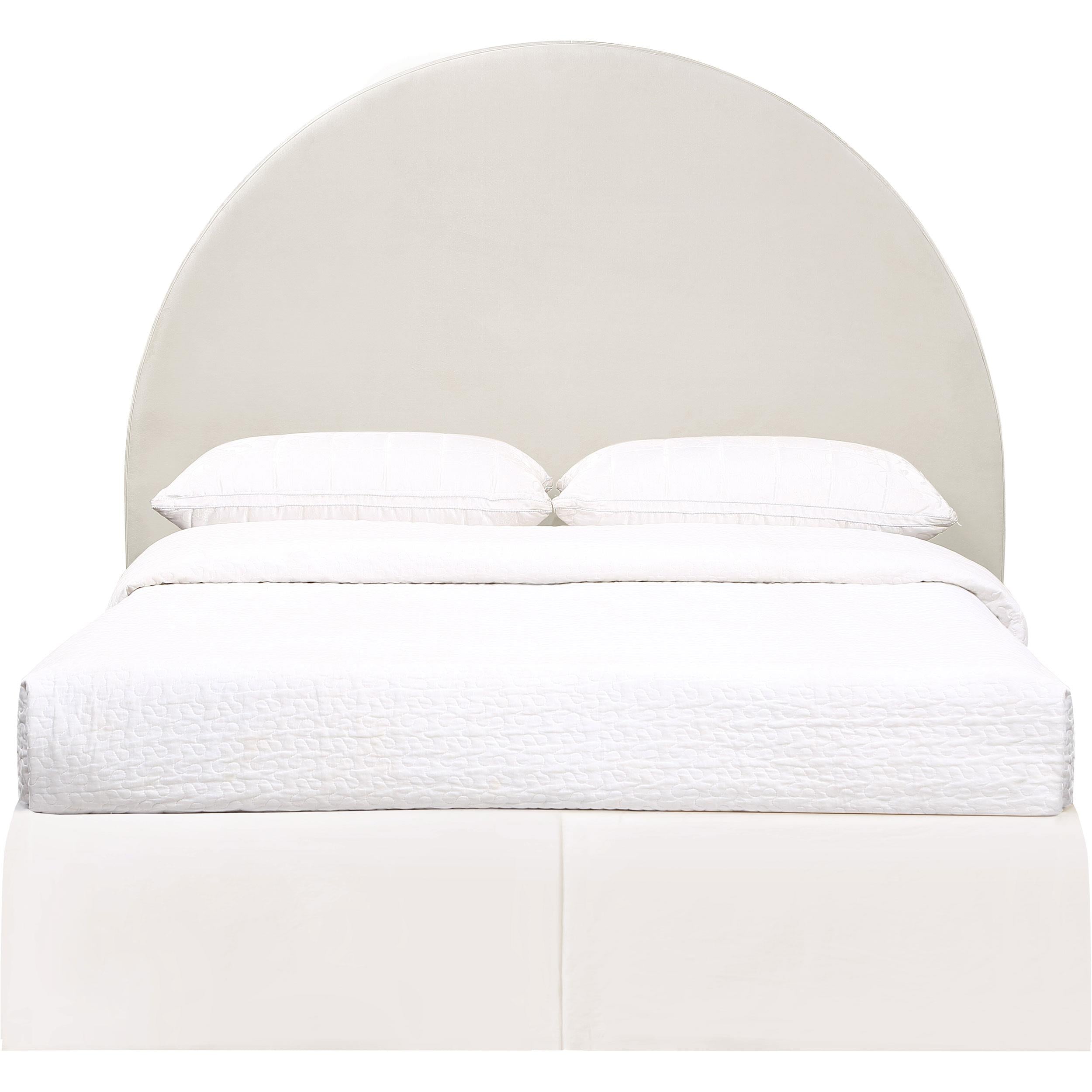 June Upholstered Queen or Full Panel Headboard Ivory